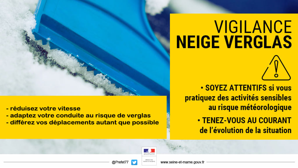 Météo France - Vigilance jaune neige-verglas